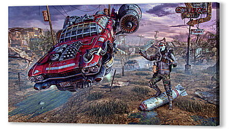 Постер (плакат) - fallout, wasteland, cars
