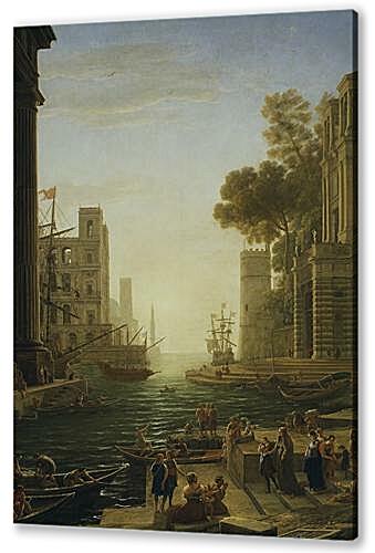Landscape with the Embarkment of Saint Paula Romana in Ostia 1639-1640
