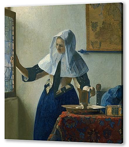Young woman with a water pitcher
