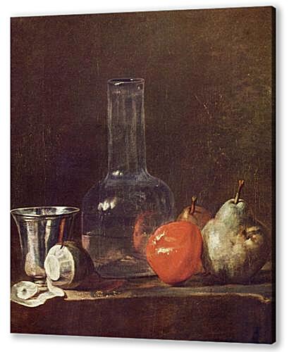 Still Life with Glass Flask and Fruit
