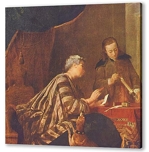 Lady Sealing a Letter
