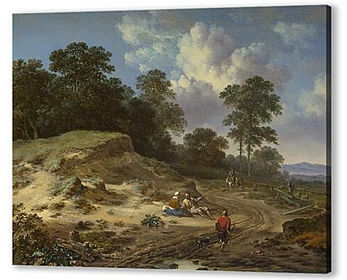 A Track by a Dune, with Peasants and a Horseman
