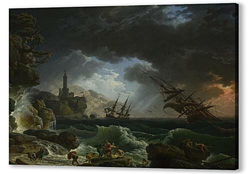 A Shipwreck in Stormy Seas
