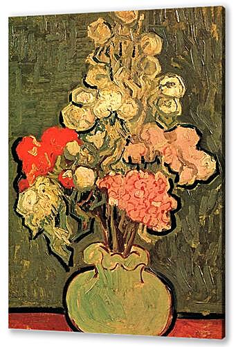 Still Life Vase with Rose-Mallows
