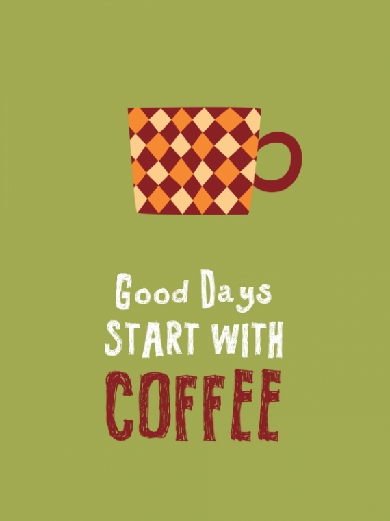 Постер (плакат) Хороший день начинается с кофе