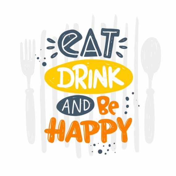 Постер (плакат) Ешь, пей и будь счаслив
