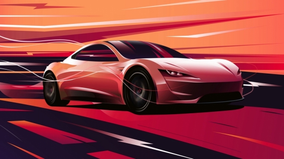 Постер (плакат) Sportcar Tesla