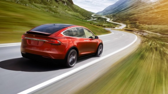 Постер (плакат) Tesla на скорости