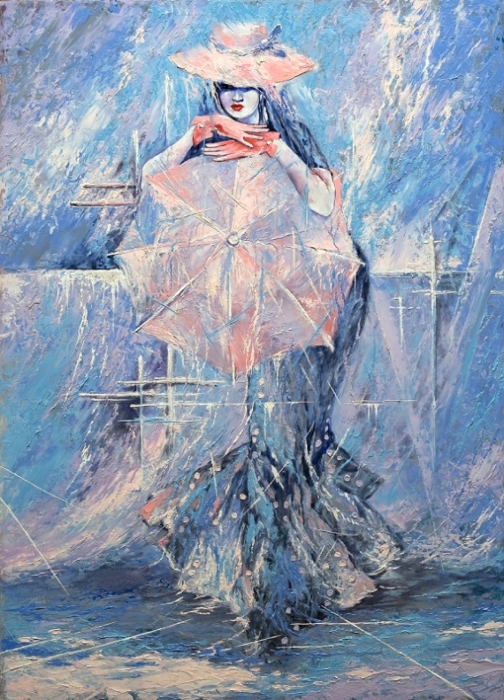 Постер (плакат) Девушка с зонтом