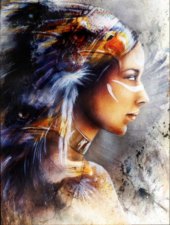 Постер (плакат) Индейская дама