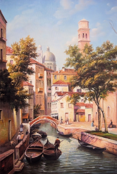 Постер (плакат) Гондольер Венеции