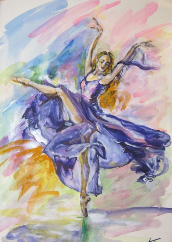 Постер (плакат) Балерина в синем
