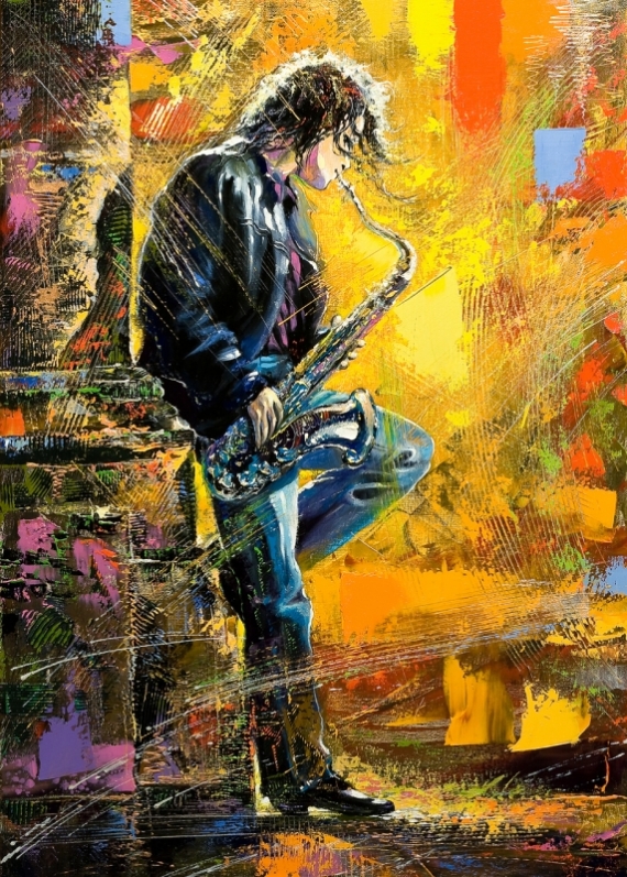 Постер (плакат) Молодой саксофонист