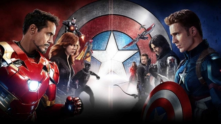 Постер (плакат) Железный человек и Капитан Америка