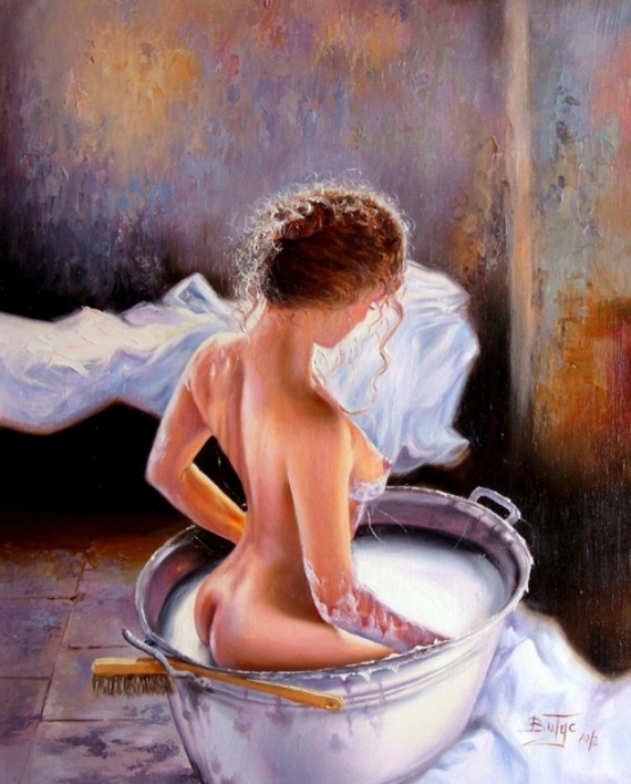 Постер (плакат) Девушка в бане