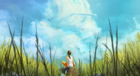 Постер (плакат) Девушка в поле