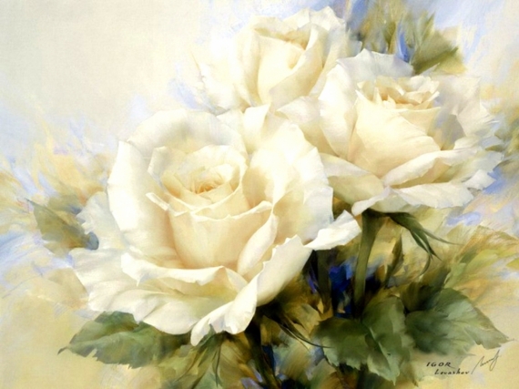 Постер (плакат) Белые розы