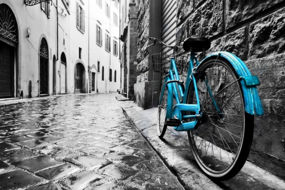 Постер (плакат) Флоренция голубой велосипед