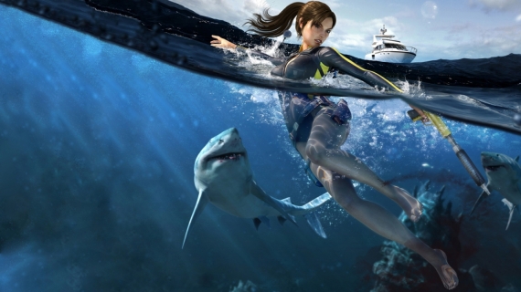 Постер (плакат) Дайвинг с акулами