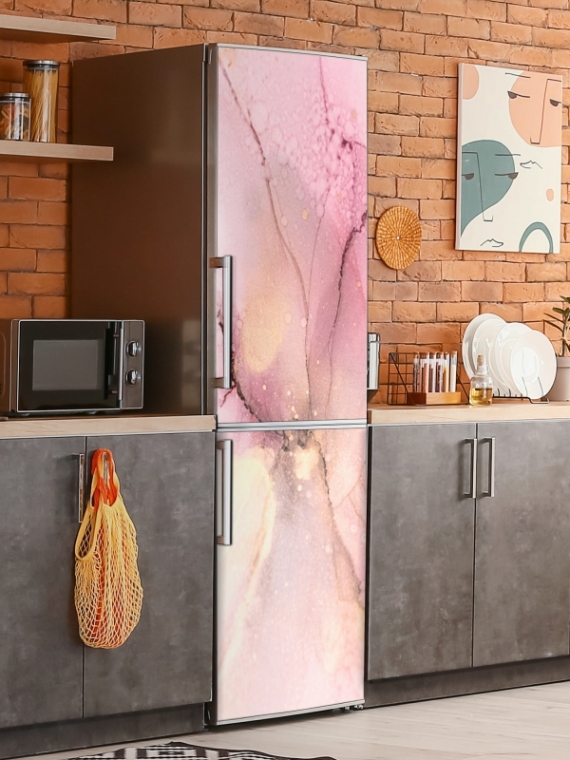 Магнитная панель на холодильник - Розовые узоры