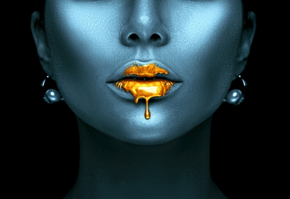 Постер (плакат) Золотые губы