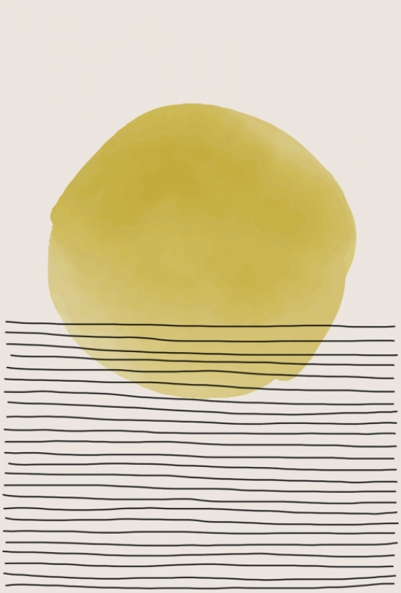 Постер (плакат) Желтый круг и полосы 4