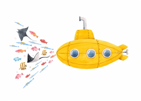 Постер (плакат) Желтая подводная лодка №2
