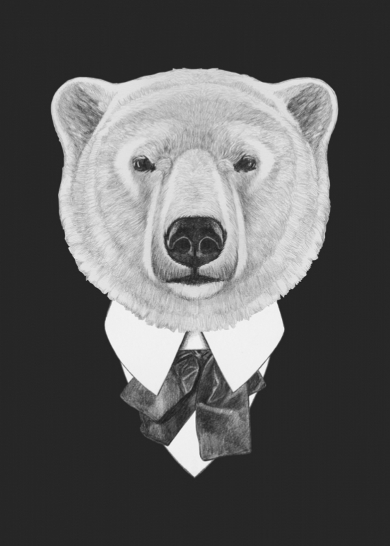 Постер (плакат) Медведь в костюме №1