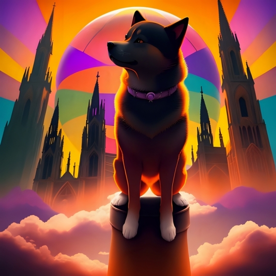 Постер (плакат) Собачка в замке