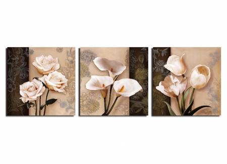 Модульная картина Розы - калы - тюльпаны