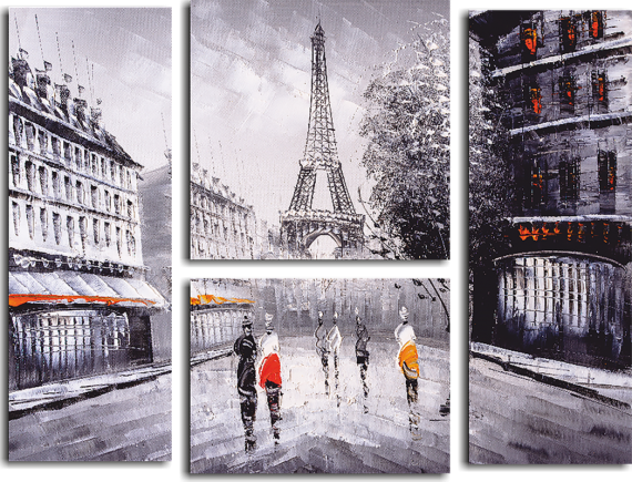 Модульная картина Улица Парижа