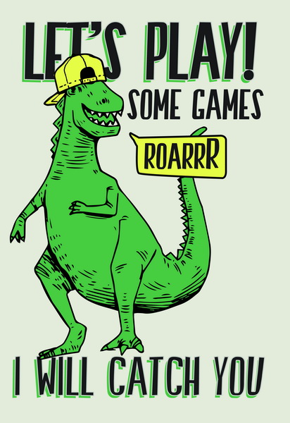 Постер (плакат) Динозавр Lets play
