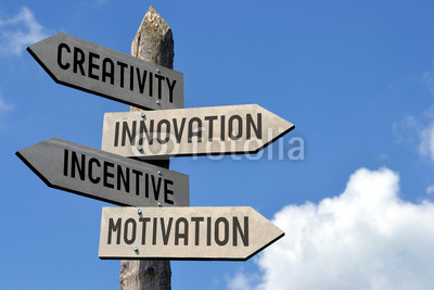 Постер (плакат) Творчество, инновацию, стимул и мотивация
