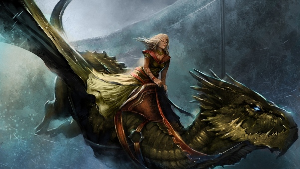 Постер (плакат) Дейнериз на драконе
