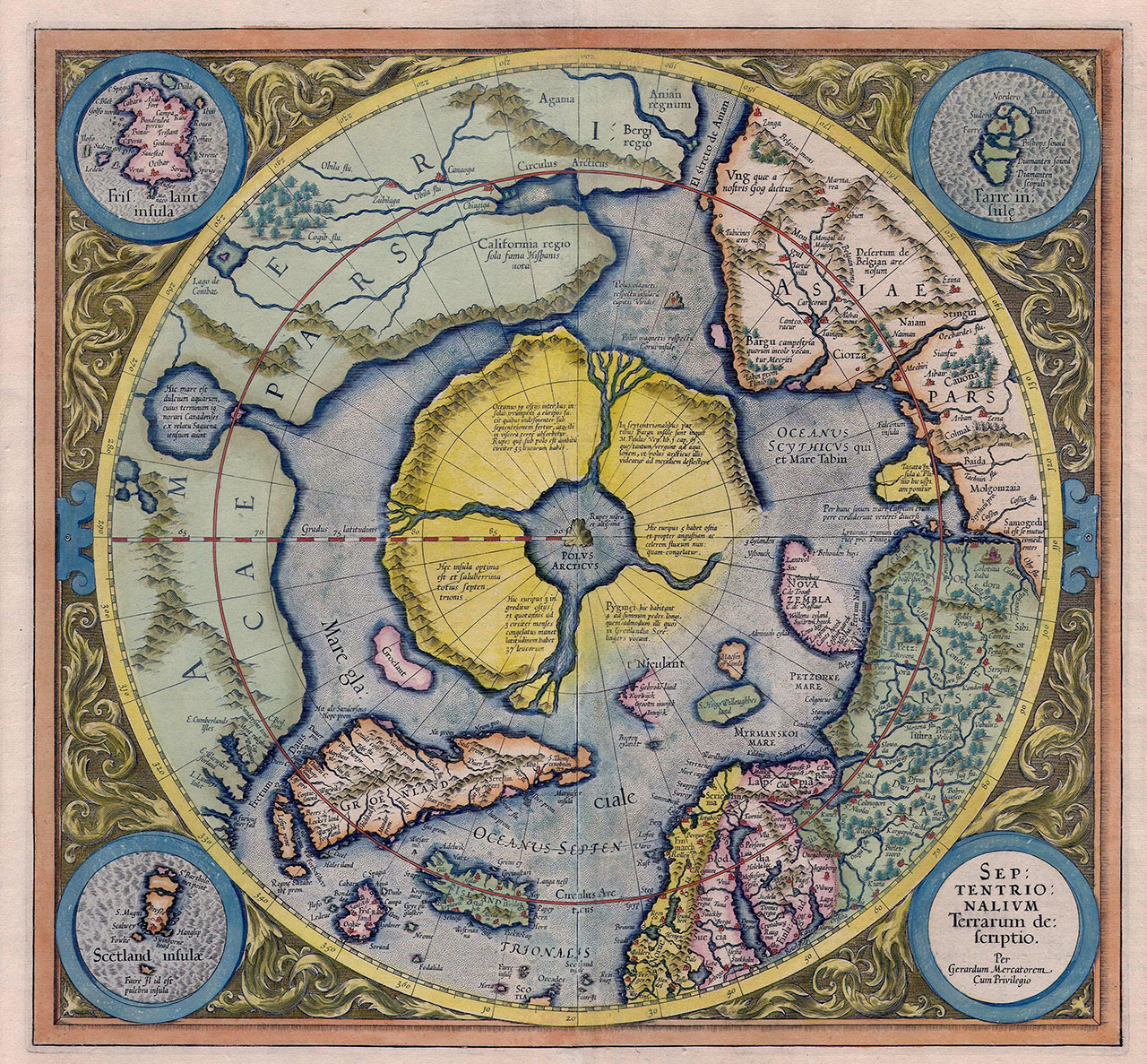 Постер (плакат) Карта мира Герхарда Меркатора

