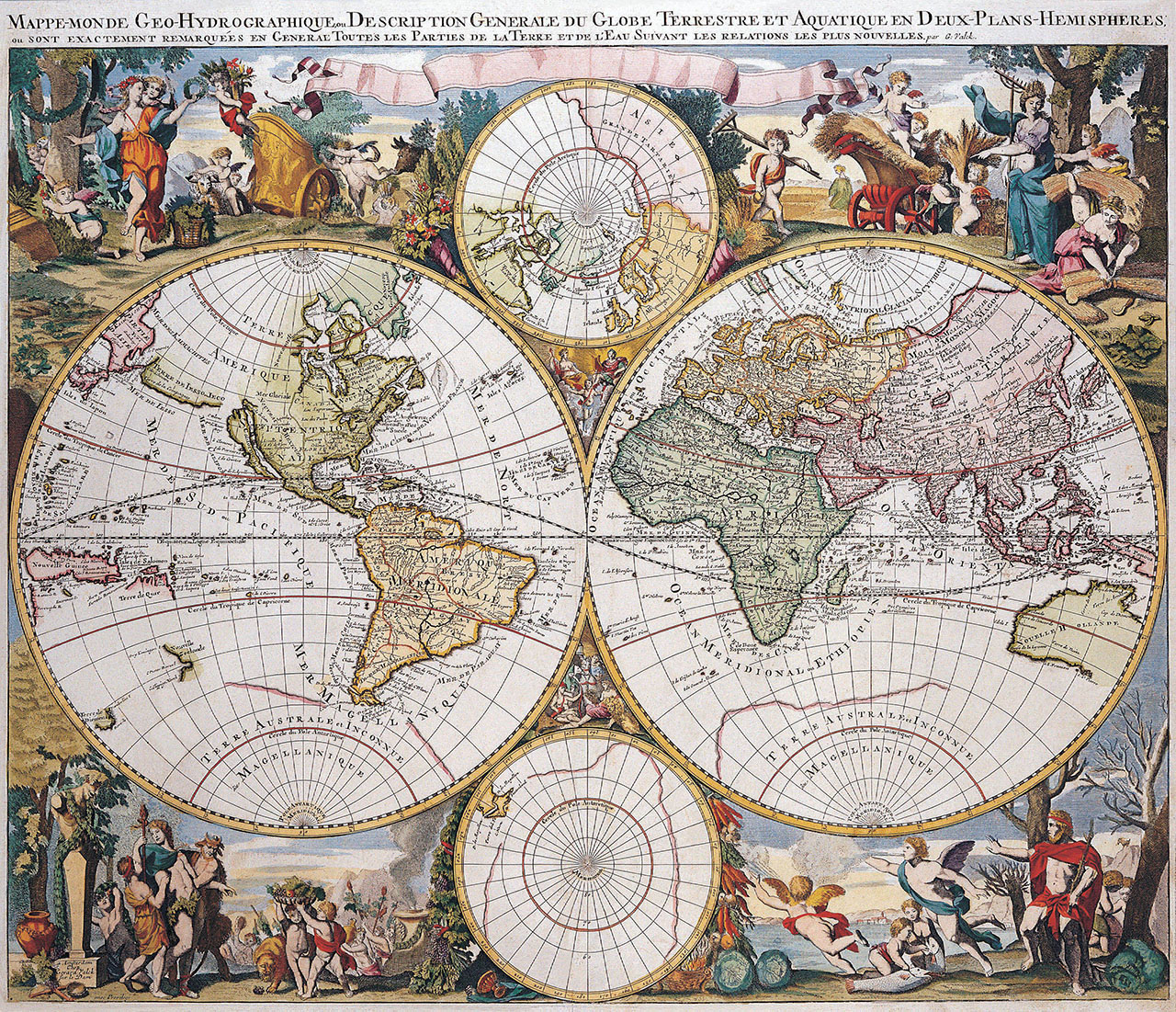 Постер (плакат) Старая карта мира
