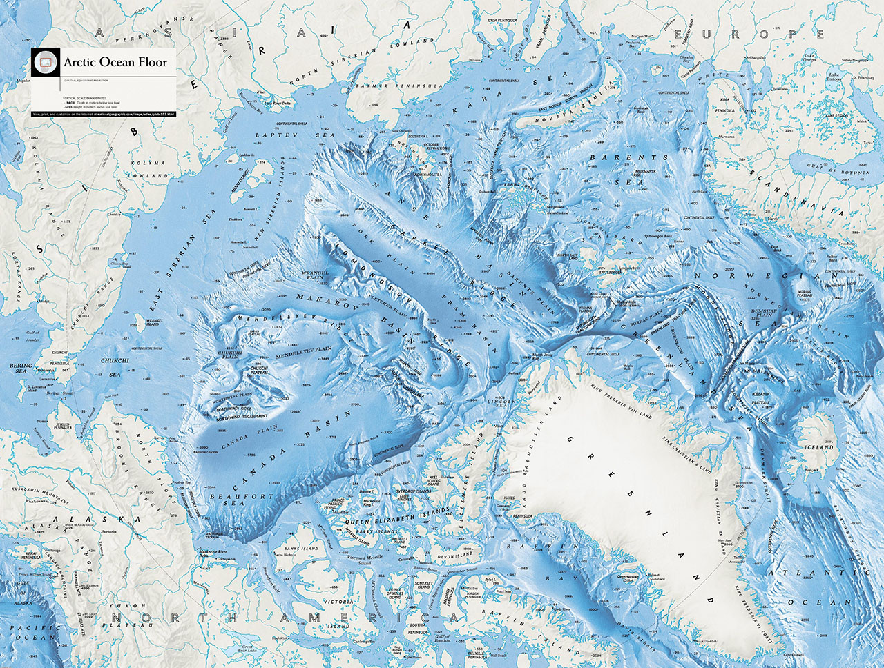 Постер (плакат) Карта Арктической зоны
