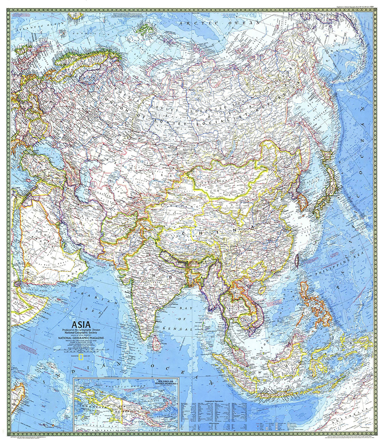 Постер (плакат) Карта Азии
