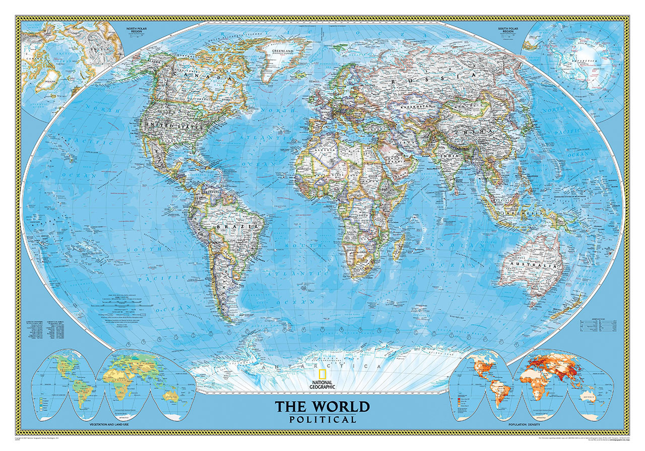 Постер (плакат) Карта мира со странами
