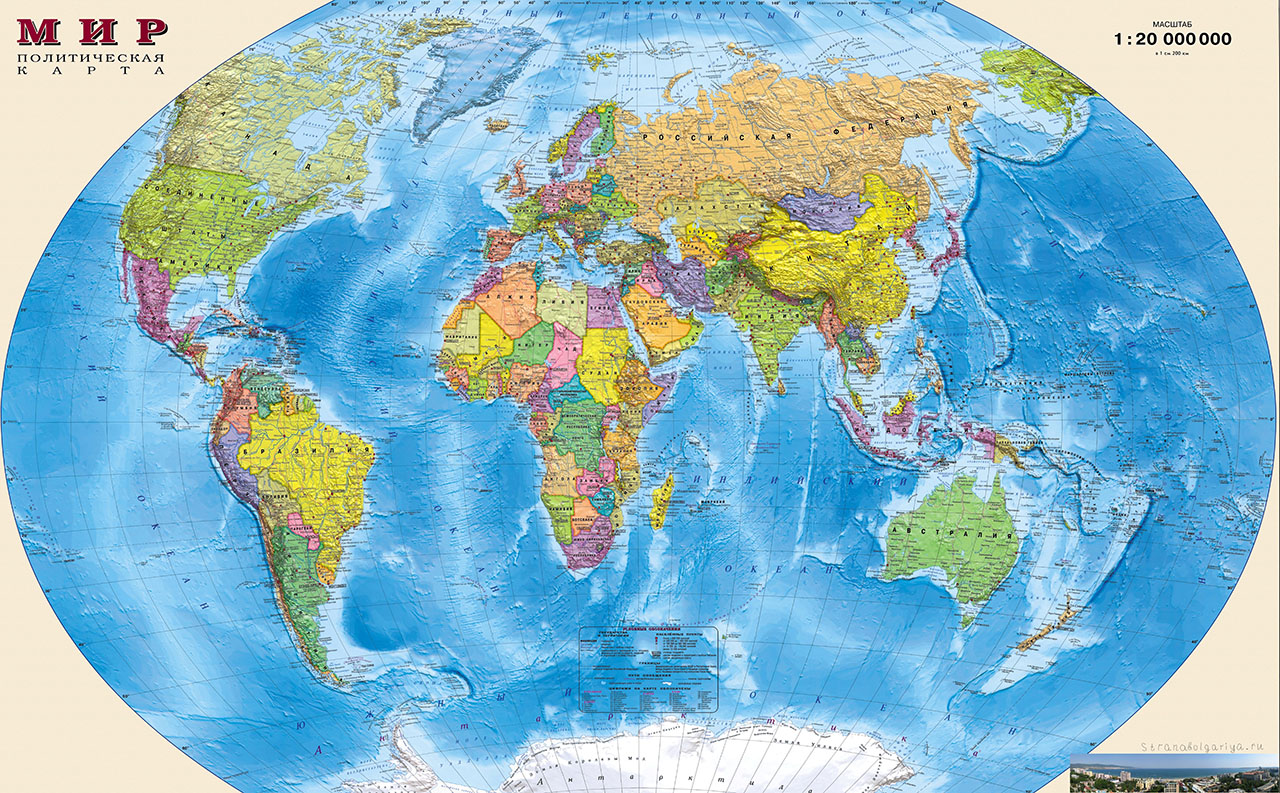 Постер (плакат) Современная карта мира
