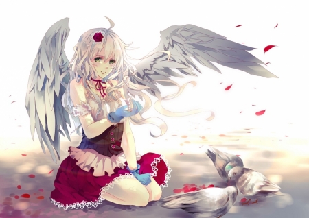 Постер (плакат) Аниме, девушка с крыльями
