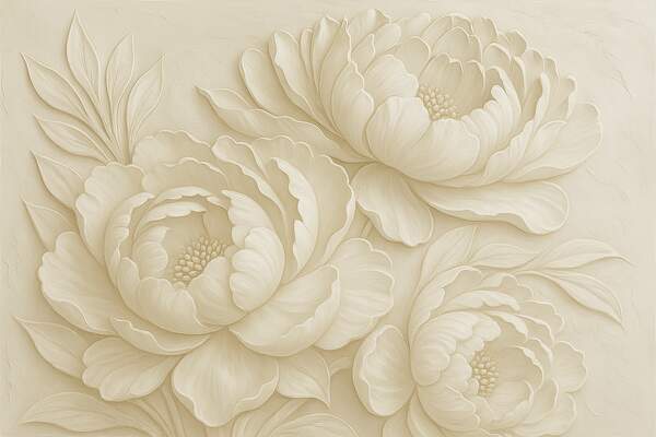 Постер Объёмные цветы в пастели