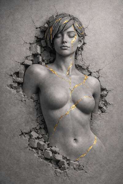 Постер Элегантная каменная девушка