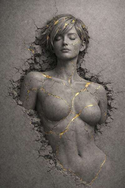 Постер Живая Бетонная Скульптура