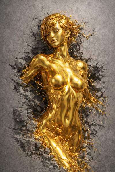 Постер Жидкое золото в движении