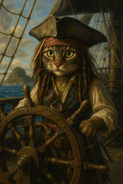 Постер Кот-Пират на Шхуне