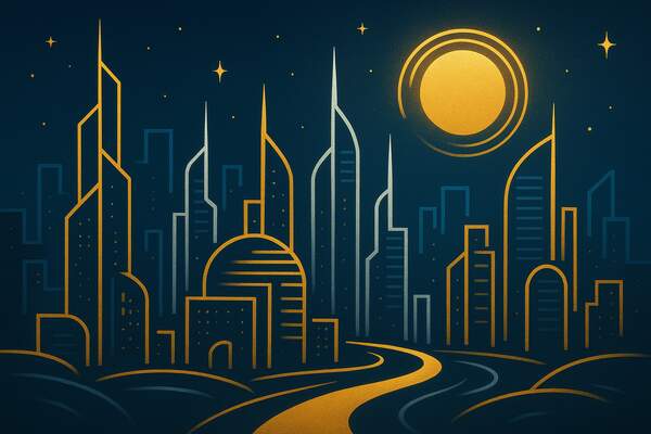 Постер Футуристический мегаполис