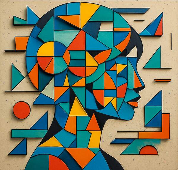 Постер Абстрактная девушка на холсте