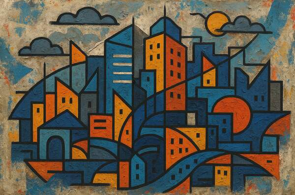 Постер Урбанистическая фреска