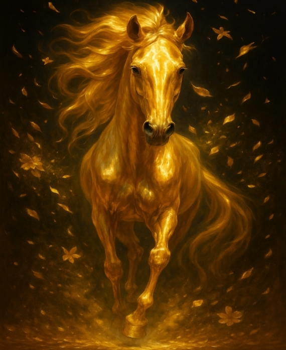 Постер Золотая лошадь